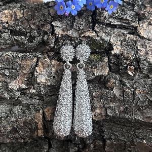 FÜLBEVALÓ - hosszú - lógós - ezüst - Meska.hu