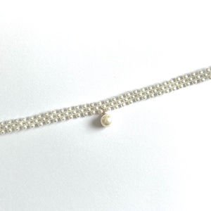 ESKÜVŐI - törtfehér - 3 soros - akril nyaklánc - arany szerelékkel - esküvő - ékszer - nyaklánc - Meska.hu