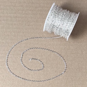 5m ezüst színű ékszerlánc - kellékek & szerszámok - ékszerkellék - ékszerlánc - Meska.hu