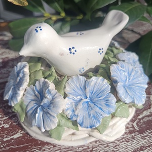 Madár fészekben, Otthon & Életmód, Dekoráció, Asztal és polc dekoráció, Díszdoboz, Agyagozás, MESKA