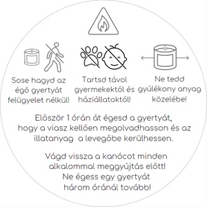 Gyertya biztonsági címke 48db 4,5x4,5cm papír kör matrica - otthon & életmód - papír, írószer - matrica, matrica csomag - Meska.hu