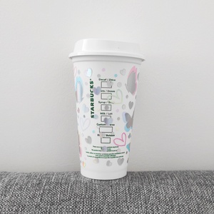 Műanyag Starbucks Cup színátmenetes/hologramos pillangós - otthon & életmód - Meska.hu