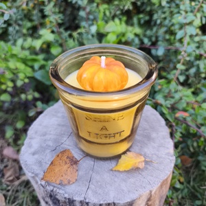 Őszi gyertya,Mirha illattal, Esküvő, Dekoráció, Gyertya & Gyertyatartó, Gyertya-, mécseskészítés, MESKA