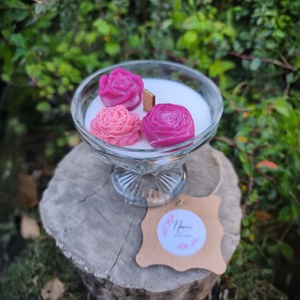 Rózss gyertya kehely, Esküvő, Dekoráció, Gyertya & Gyertyatartó, Gyertya-, mécseskészítés, MESKA