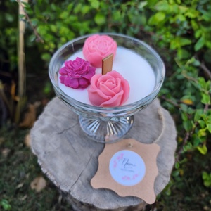 Rózss gyertya kehely, Esküvő, Dekoráció, Gyertya & Gyertyatartó, Gyertya-, mécseskészítés, MESKA