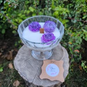 Lila virgos gyertya kehely, Esküvő, Dekoráció, Gyertya & Gyertyatartó, Gyertya-, mécseskészítés, MESKA