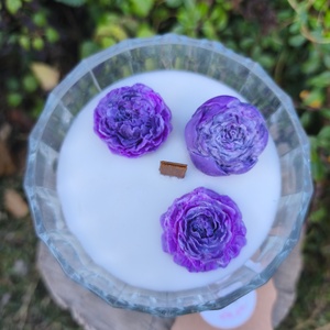 Lila virgos gyertya kehely - esküvő - dekoráció - gyertya & gyertyatartó - Meska.hu