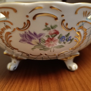 Hollóházi Porcelán Gyümölcskosár - otthon & életmód - dekoráció - asztal és polc dekoráció - dekorációs tál, tartó - Meska.hu