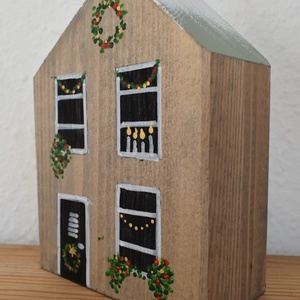 karácsonyi dekorházikó 0104 - karácsony - karácsonyi lakásdekoráció - karácsonyi falu, házikó - Meska.hu