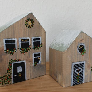  karácsonyi dekorházikó párban 0106 és 0107 - Meska.hu