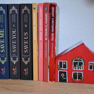 karácsonyi dekorházikó piros 0118 - karácsony - karácsonyi lakásdekoráció - karácsonyi falu, házikó - Meska.hu