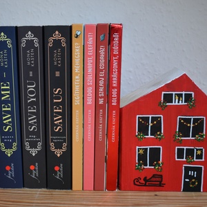 karácsonyi dekorházikó piros 0120 - karácsony - karácsonyi lakásdekoráció - karácsonyi falu, házikó - Meska.hu