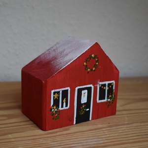 karácsonyi dekorházikó piros 0129 - Meska.hu