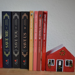 karácsonyi dekorházikó piros 0129 - karácsony - karácsonyi lakásdekoráció - karácsonyi falu, házikó - Meska.hu