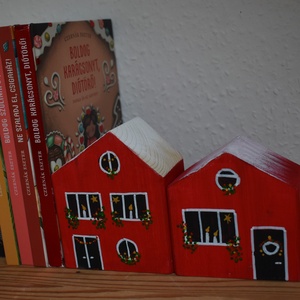 karácsonyi dekorházikó párban piros 0126 és 0127 - Meska.hu