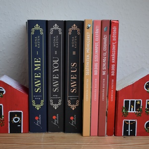 karácsonyi dekorházikó párban piros 0126 és 0127 - karácsony - karácsonyi lakásdekoráció - karácsonyi falu, házikó - Meska.hu