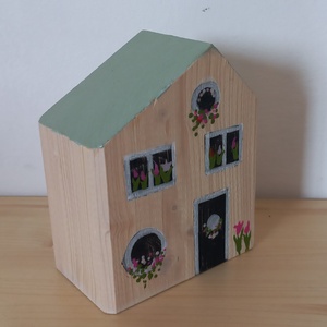 Tavaszi dekorházikó 0131, Otthon & Életmód, Dekoráció, Dekoratív figurák és szobrok, Famegmunkálás, Festett tárgyak, MESKA