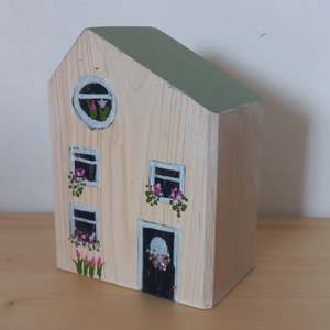 Tavaszi dekorházikó 0132, Otthon & Életmód, Dekoráció, Dekoratív figurák és szobrok, Famegmunkálás, Festett tárgyak, MESKA