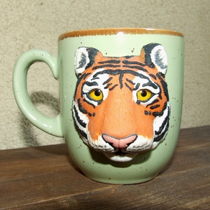 Tigris mintás bögre, Otthon & Életmód, Konyhafelszerelés, tálalás, Tálalás, Bögre & Csésze, Gyurma, MESKA