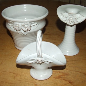 Rózsás kerámia szett - művészet - szobor - kerámia - Meska.hu