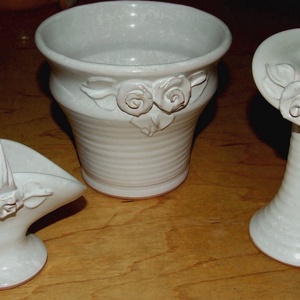 Rózsás kerámia szett, Művészet, Szobor, Kerámia, Mindenmás, MESKA