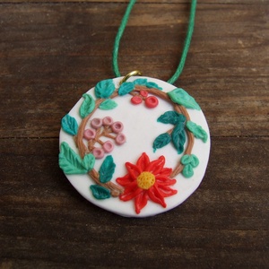 Virágos, leveles nyaklánc - Meska.hu