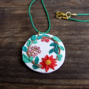 Virágos, leveles nyaklánc - ékszer - nyaklánc - medálos nyaklánc - Meska.hu