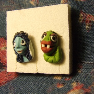 Corpse Bride fülbevaló - esküvő - ékszer - fülbevaló - Meska.hu