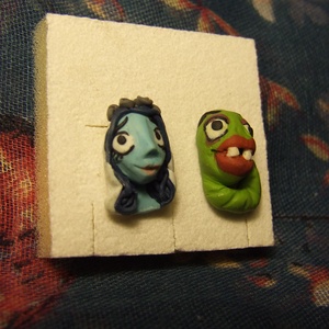 Corpse Bride fülbevaló - esküvő - ékszer - fülbevaló - Meska.hu