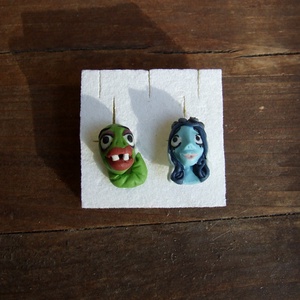Corpse Bride fülbevaló - esküvő - ékszer - fülbevaló - Meska.hu