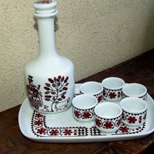 Retro Alföldi porcelán pálinkás készlet - Meska.hu