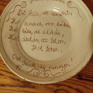 Házi áldás tányér  - karácsony - karácsonyi lakásdekoráció - karácsonyi girland, boa - Meska.hu