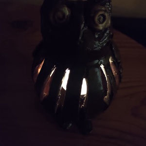 Bagoly mécses - karácsony - karácsonyi lakásdekoráció - karácsonyi illatgyertya, mécses - Meska.hu