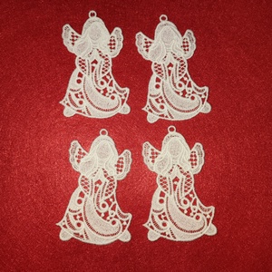 Csipke angyal, többféle, felakasztható 3. - karácsony - karácsonyi lakásdekoráció - karácsonyfadíszek - Meska.hu