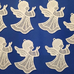 Csipke angyal, többféle, felakasztható 5. - karácsony - karácsonyi lakásdekoráció - karácsonyfadíszek - Meska.hu