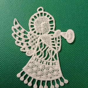 Csipke angyal, többféle, felakasztható 10., Karácsony, Karácsonyi lakásdekoráció, Karácsonyfadíszek, Csipkekészítés, MESKA