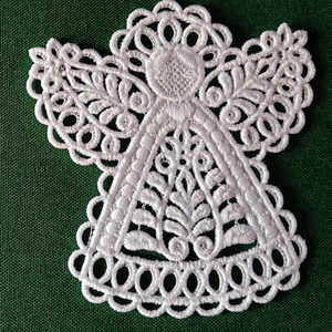 Csipke angyal, többféle, felakasztható 12., Karácsony, Karácsonyi lakásdekoráció, Karácsonyfadíszek, Csipkekészítés, MESKA