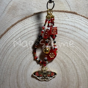 Fekete-piros gyöngy kulcstartó - táska & tok - kulcstartó & táskadísz - kulcstartó - Meska.hu