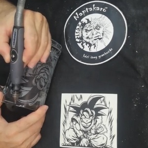 Son Goku Korsó Kézzel gravírozott üveg  - otthon & életmód - konyhafelszerelés, tálalás - italos kellékek - italtartó - Meska.hu