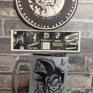 Son Goku Korsó Kézzel gravírozott üveg , Otthon & Életmód, Konyhafelszerelés, tálalás, Italos kellékek, Italtartó, , MESKA