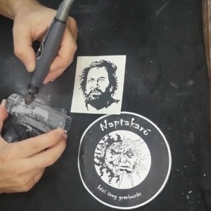 Bud Spencer 4/2 Kézzel gravírozott üveg pohár  - otthon & életmód - konyhafelszerelés, tálalás - konyhai dekoráció - konyhai dísz - Meska.hu