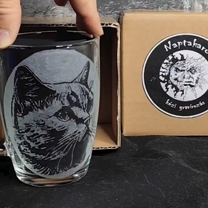 Cica mintás üveg bögre  - otthon & életmód - konyhafelszerelés, tálalás - tálalás - bögre & csésze - Meska.hu