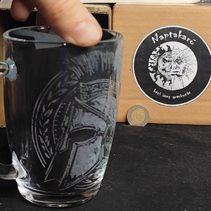 Spártai sisak mintás üveg bögre  - otthon & életmód - konyhafelszerelés, tálalás - tálalás - bögre & csésze - Meska.hu