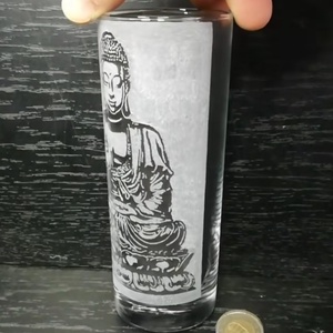 Buddha mintás üveg pohár  - otthon & életmód - konyhafelszerelés, tálalás - tálalás - sörös pohár és korsó - Meska.hu