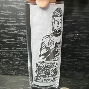 Buddha mintás üveg pohár  - otthon & életmód - konyhafelszerelés, tálalás - tálalás - sörös pohár és korsó - Meska.hu