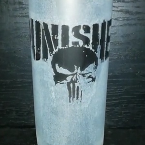  The Punisher-A Megtorló mintás üveg pohár. - otthon & életmód - konyhafelszerelés, tálalás - tálalás - pohár - Meska.hu