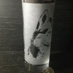 Husky mintás kézzel gravírozott pohár  - otthon & életmód - konyhafelszerelés, tálalás - tálalás - pohár - Meska.hu