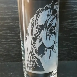 Ló mintás üveg pohár kézzel gravírozva  - otthon & életmód - konyhafelszerelés, tálalás - tálalás - pohár - Meska.hu