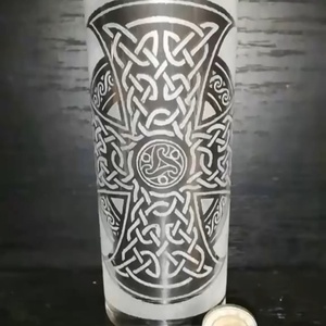 Kelta kereszt mintás pohár  - Meska.hu