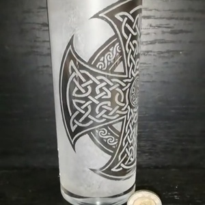 Kelta kereszt mintás pohár  - otthon & életmód - konyhafelszerelés, tálalás - tálalás - pohár - Meska.hu